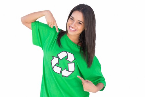 Workers using equipment for waste removal